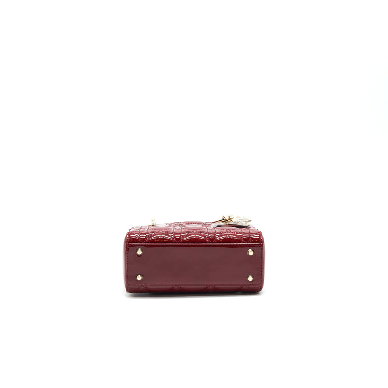 Christian Dior mini lady Dior Patent leather Red with LGHW