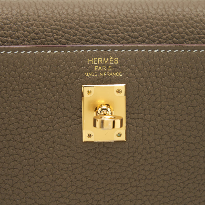 Hermes Kelly 25 Togo Etoupe GHW stamp Z