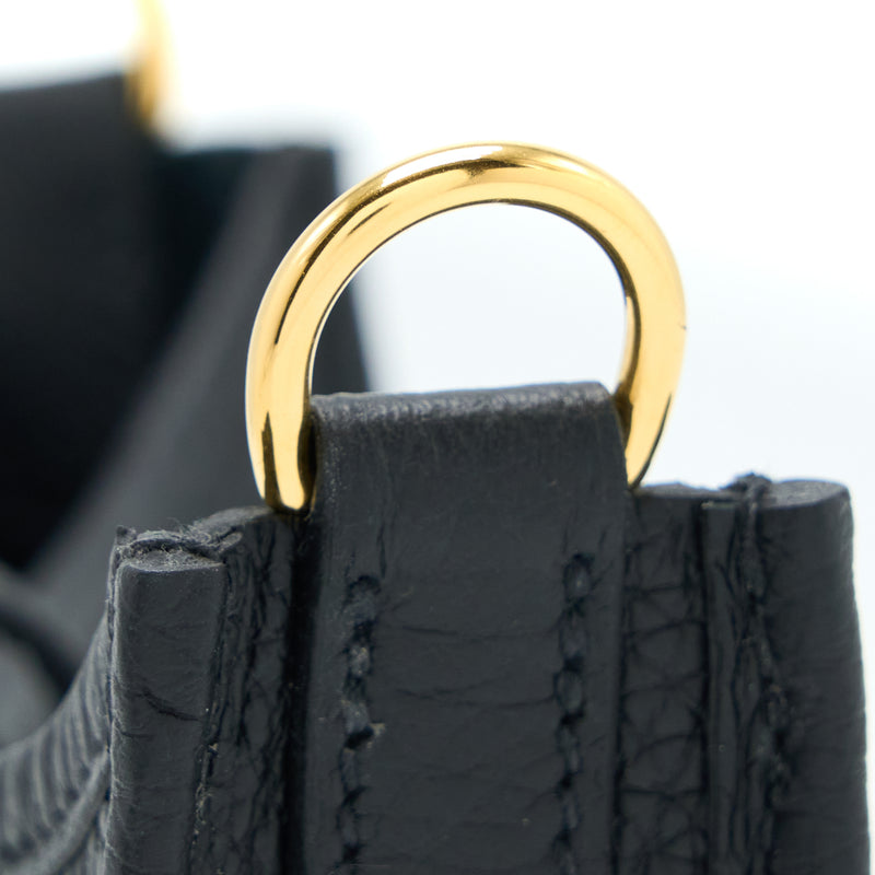 Hermes Mini Evelyne Clemence Black GHW Stamp U