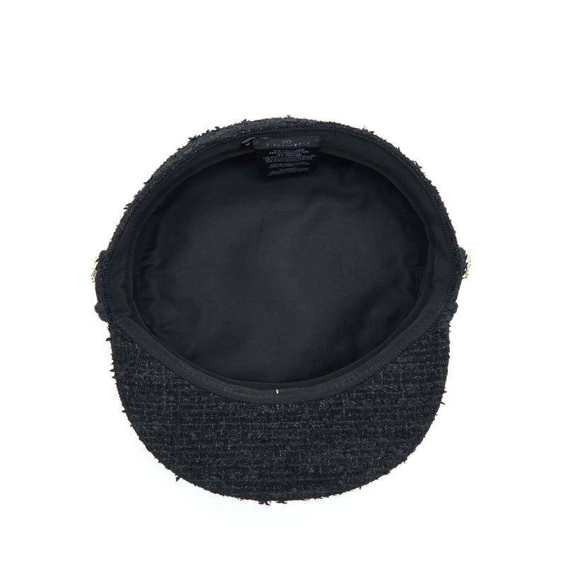 Chanel Size M Newsboy Cap Black LGHW