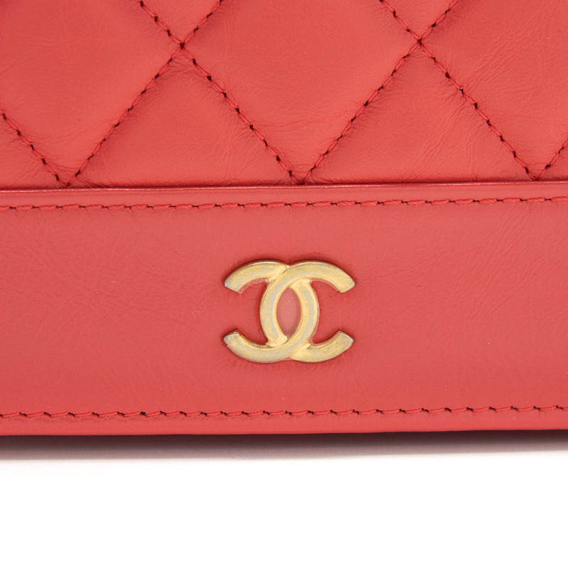 Chanel Wallet On Chain Coral Pink Double Colour Hardware