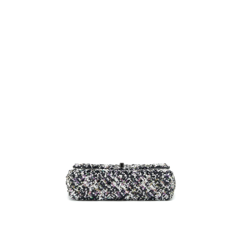 Chanel Mini Rectangular Flap Bag Sequins Multicolor Black Hardware