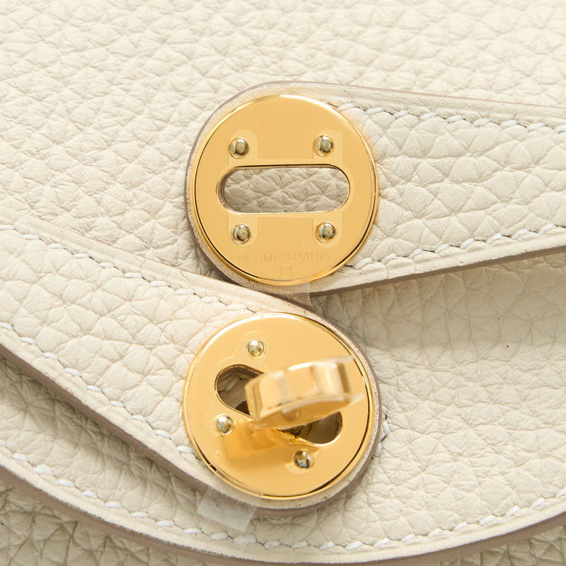 Hermes Mini Lindy Clemence Craie GHW Stamp Z