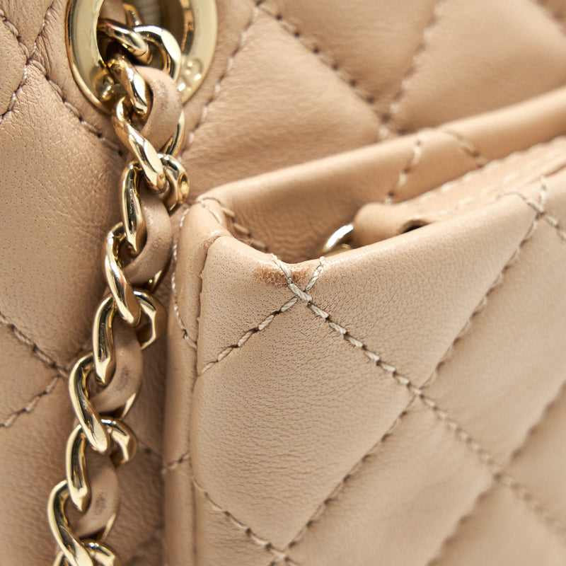 Chanel Quilted Chain Shoulder Bag/ Crossbody Bag beige LGHW