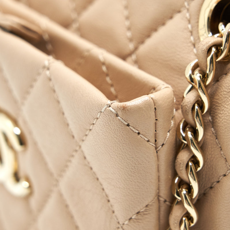 Chanel Quilted Chain Shoulder Bag/ Crossbody Bag beige LGHW