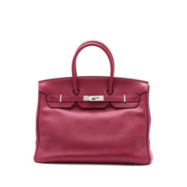 Hermes Birkin 35 Swift Rubis SHW Stamp Square O