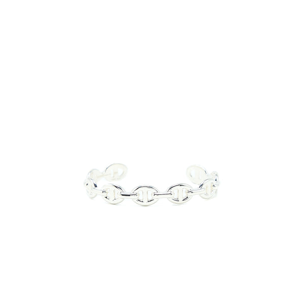Hermes Size SH Chaine D’Ancre Enchainee Bracelet, Medium Model Silver