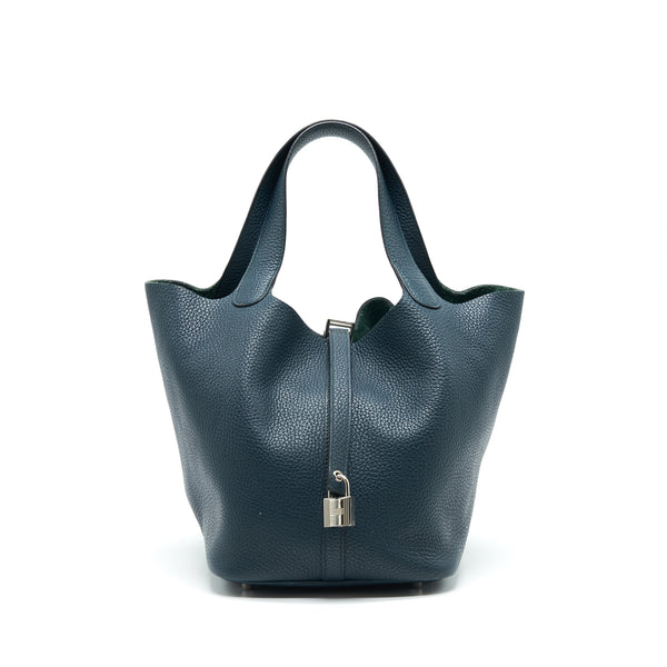HERMES PICOTIN 22 VERT CYPRES CLEMENCE IN SHW