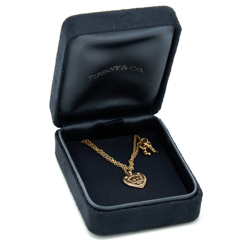 Tiffany Love Heart Tag Key Bracelet Rose Gold