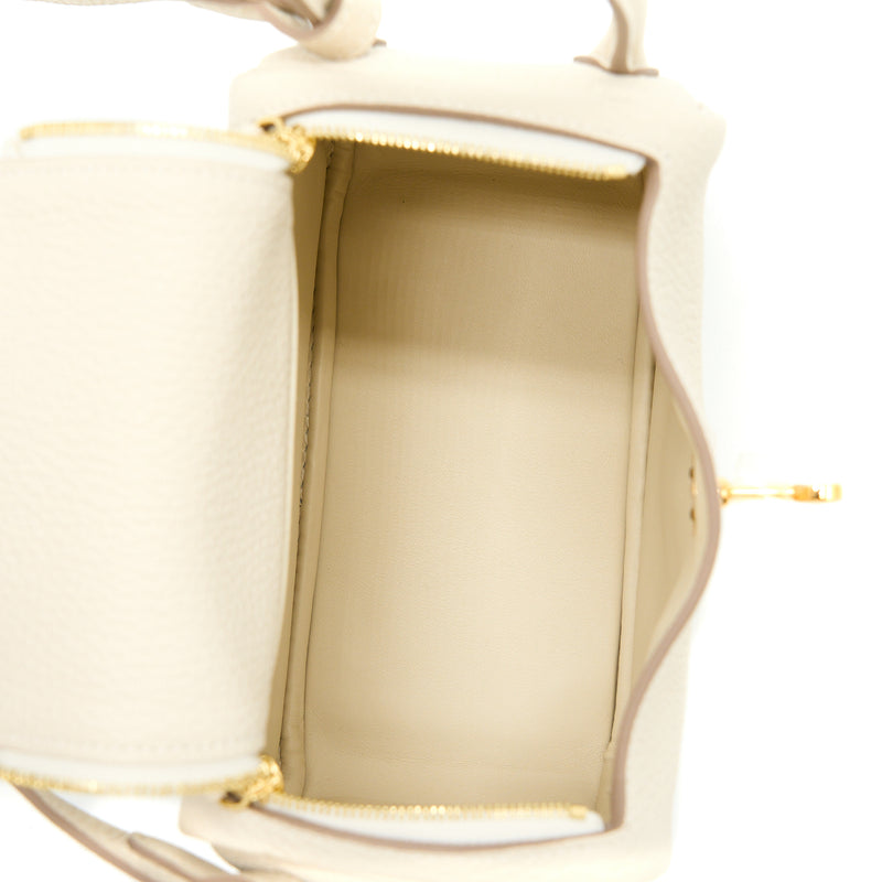 Hermes Mini Lindy Clemence Craie GHW Stamp Z