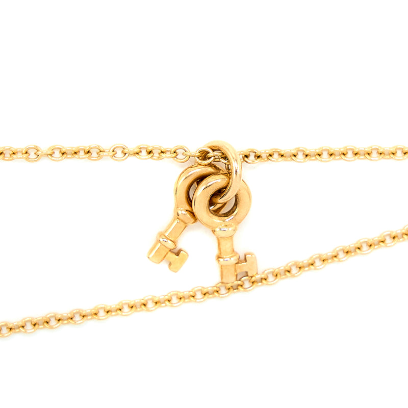 Tiffany Love Heart Tag Key Bracelet Rose Gold