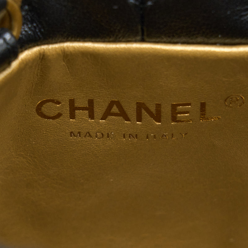 Chanel Pearl Crush Bucket Bag Black Lambskin Aged Gold Hardware 22S – Coco  Approved Studio