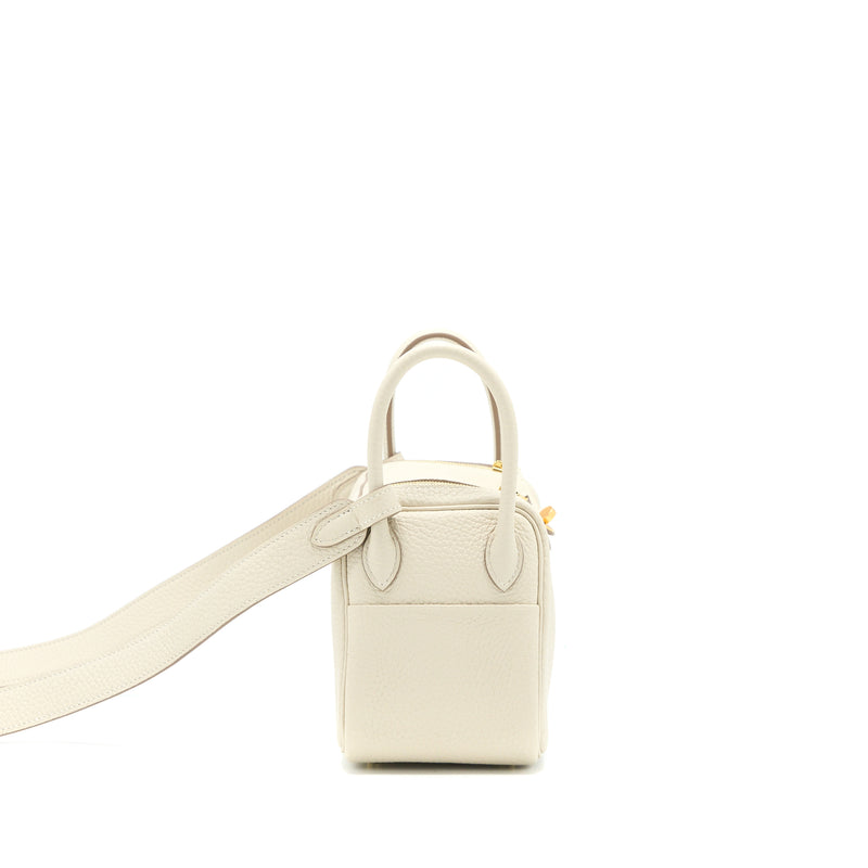 Hermes Mini Lindy Clemence Craie GHW Stamp Z