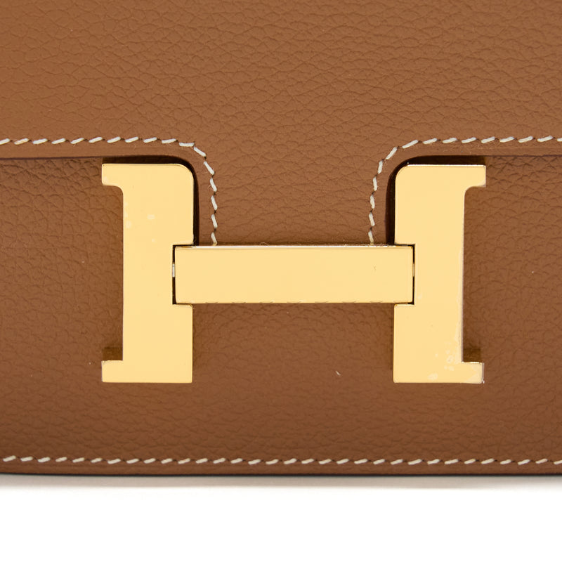 Hermes Constance Slim Evercolor Gold GHW Stamp U