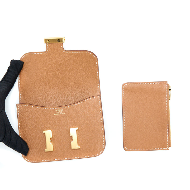 Hermes Constance Slim Evercolor Gold GHW Stamp U