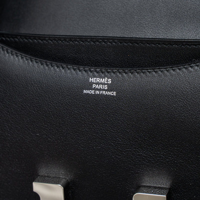 Hermes Mini Constance Swift Black SHW Stamp A