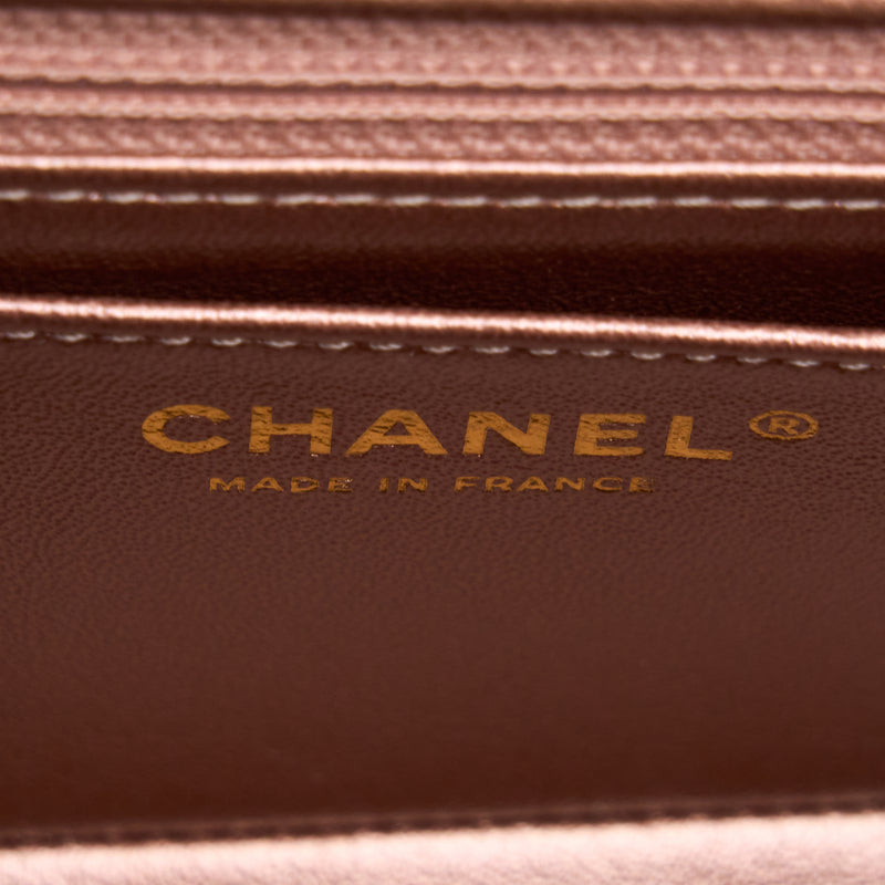 Chanel Mini 2.55 Reissue Flap Bag Calfskin Metallic Pink Brushed Gold (Microchip)