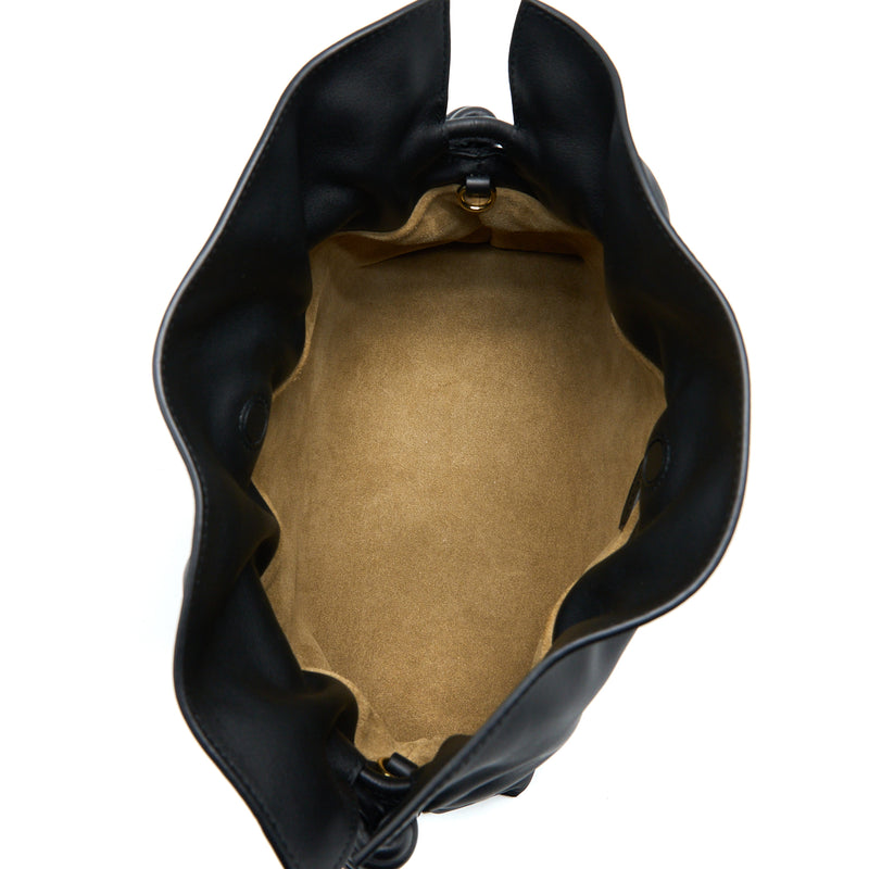 Loewe Flamenco Medium Clutch Bag Black Nappa Calfskin GHW