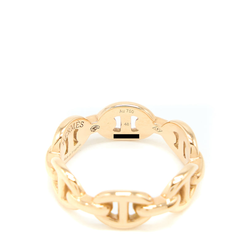 Hermes Size 48 Chaine D’ancre Enchainee Ring Rose Gold