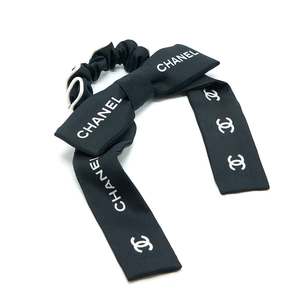 Chanel 23P Hair Tie Letter/CC Logo Fabric Black/White