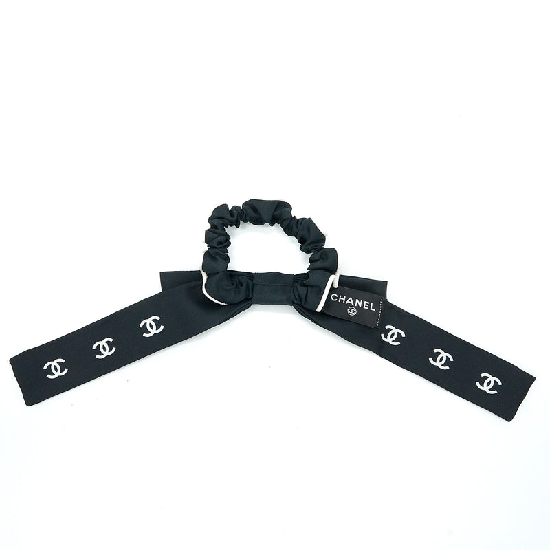 Chanel 23P Hair Tie Letter/CC Logo Fabric Black/White