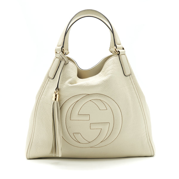 Gucci GG Disco Tote Bag White GHW