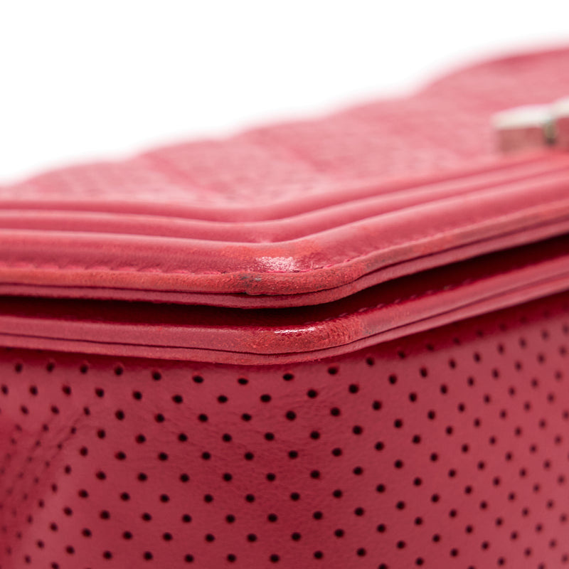 Chanel Medium Boy Bag Lambskin Red SHW