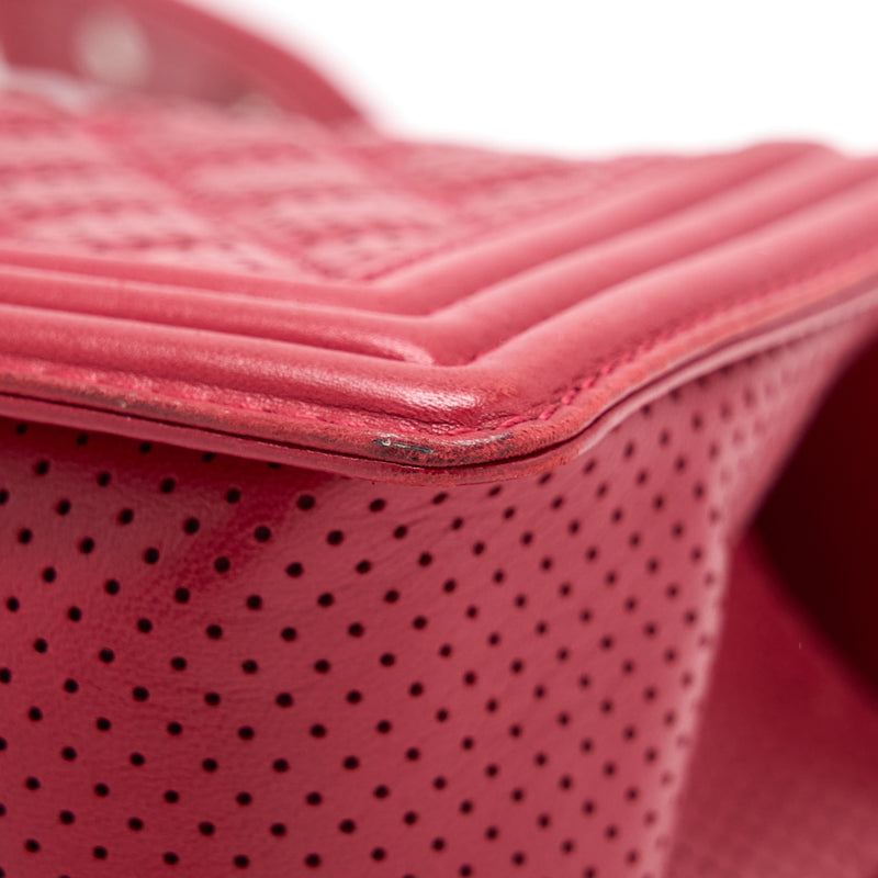 Chanel Medium Boy Bag Lambskin Red SHW