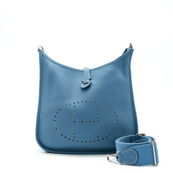 Hermes Evelyne 29 Bag Clemence Blue Jeans SHW Stamp Square M