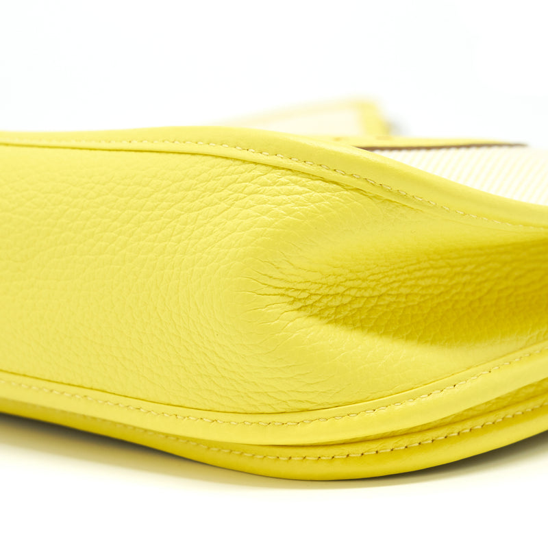 Hermes Evelyne 29 Canvas And Leather Ecru / Citron / Lime Stamp Y