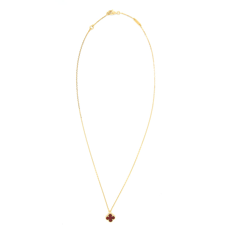 Van Cleef & Arpels Sweet Alhambra Pendant Carnelian Rose Gold