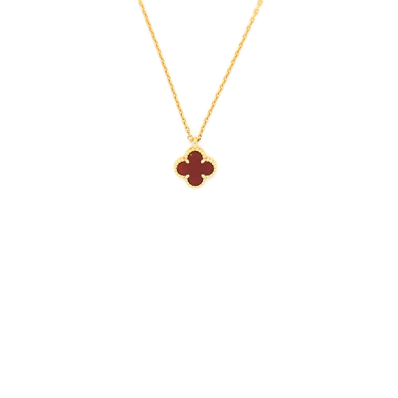 Van Cleef & Arpels VCA Vintage Alhambra Carnelian Rose Gold Pendant