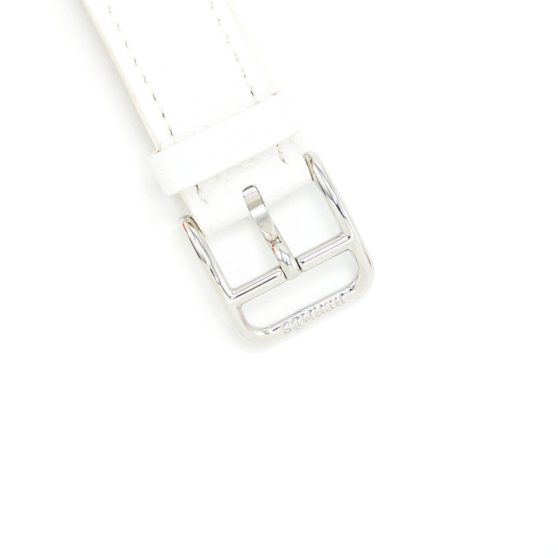 Hermes Heure H PM Watch White Enamel with Long strap