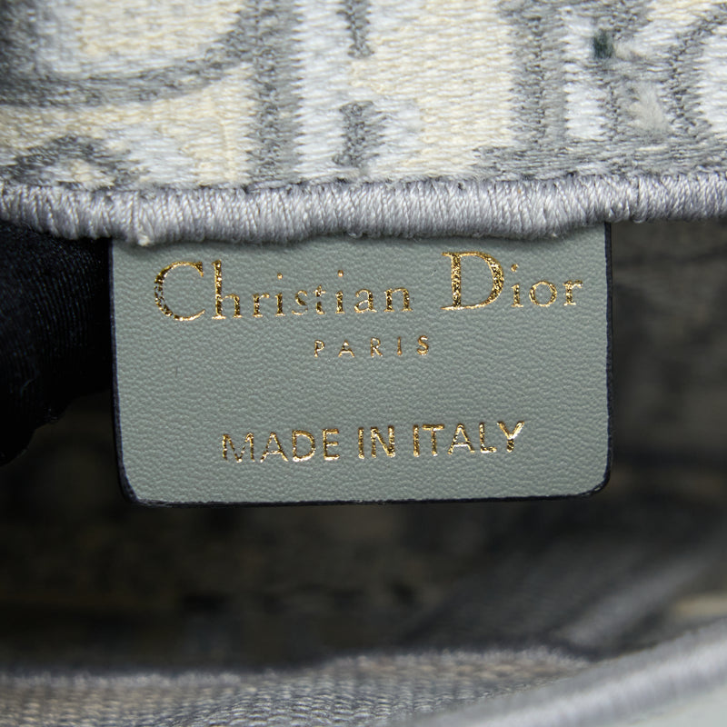 Dior Saddle Slim Pouch Light Grey Dior Oblique Embroidery
