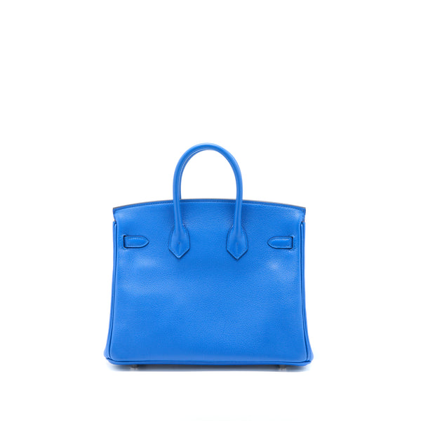 Hermes Birkin 25 Taurillion Novillo I7 Blue Zellige SHW Stamp Y