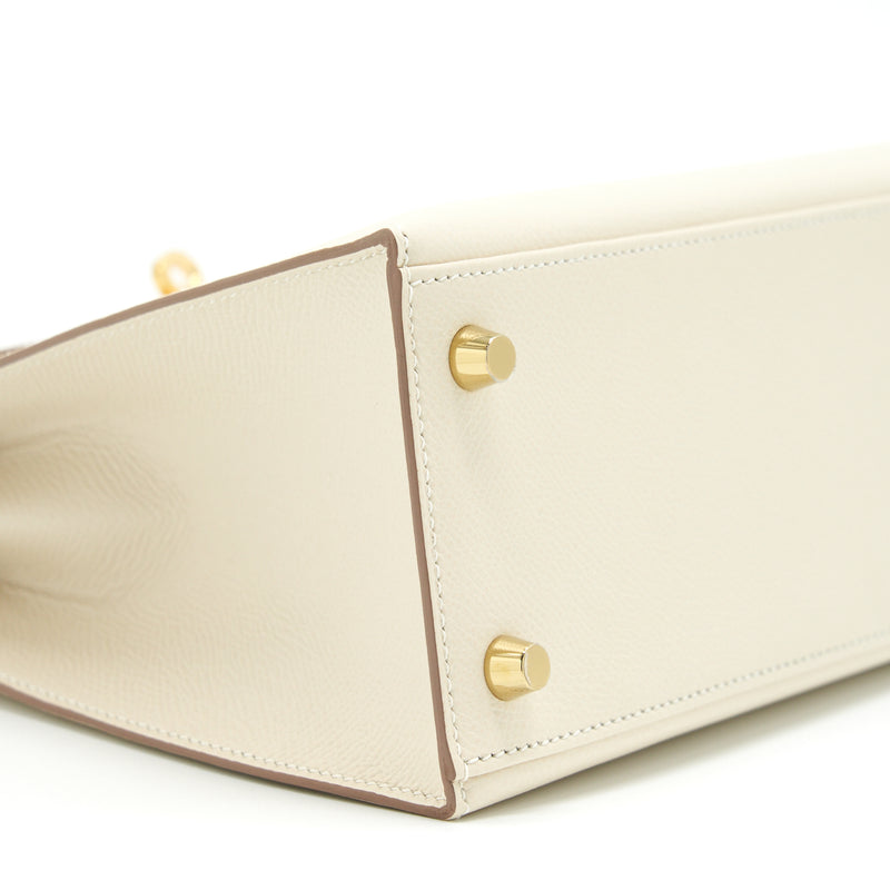 Hermes Kelly 25 Sellier Epsom Craie GHW Stamp Z