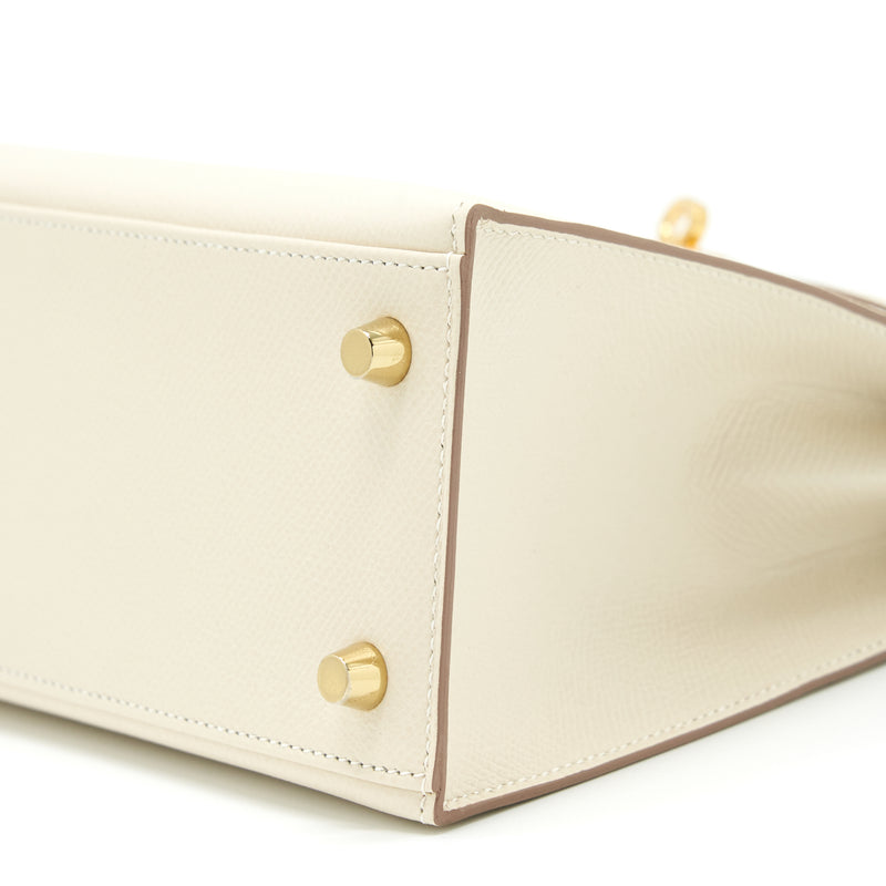 Hermes Kelly 25 Sellier Epsom Craie GHW Stamp Z
