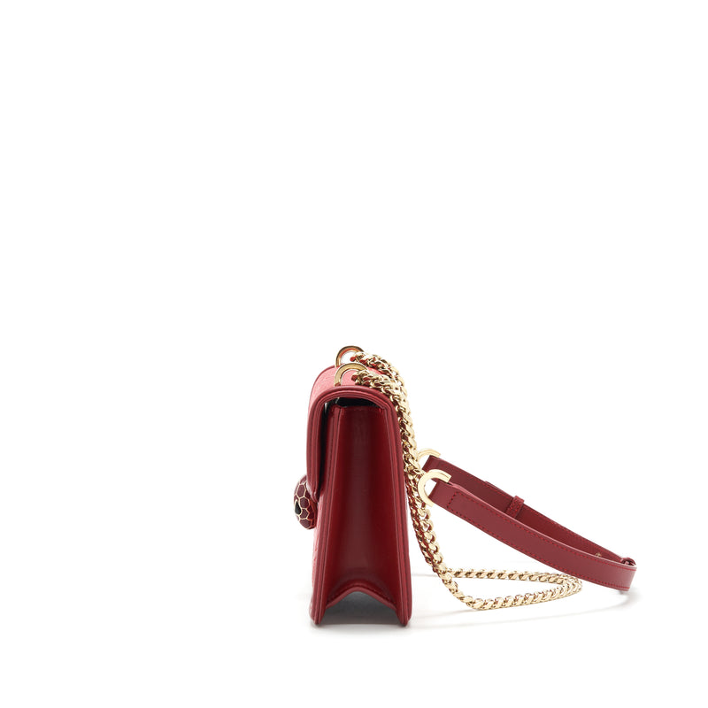 Bvlgari Serpenti Diamond Blast Shoulder Bag Red