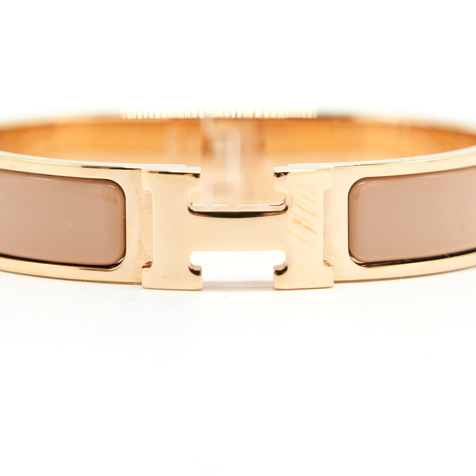 Hermes Clic H Bracelet Beige RGHW