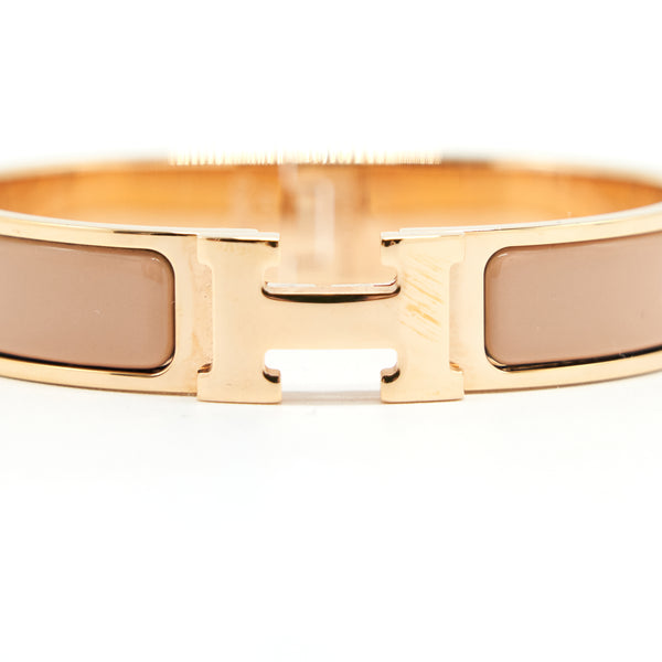 Hermes Clic H Bracelet Beige RGHW