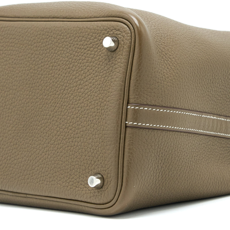 Hermes Picotin 18 Lock Bag Clemence Etoupe SHW Stamp C