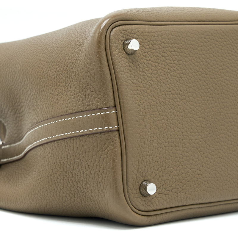Hermes Picotin 18 Lock Bag Clemence Etoupe SHW Stamp C