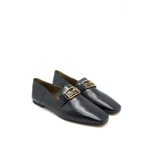 Hermes size 37 Time loafer Black GHW