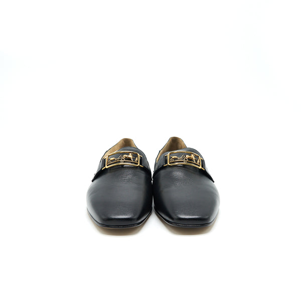 Hermes size 37 Time loafer Black GHW