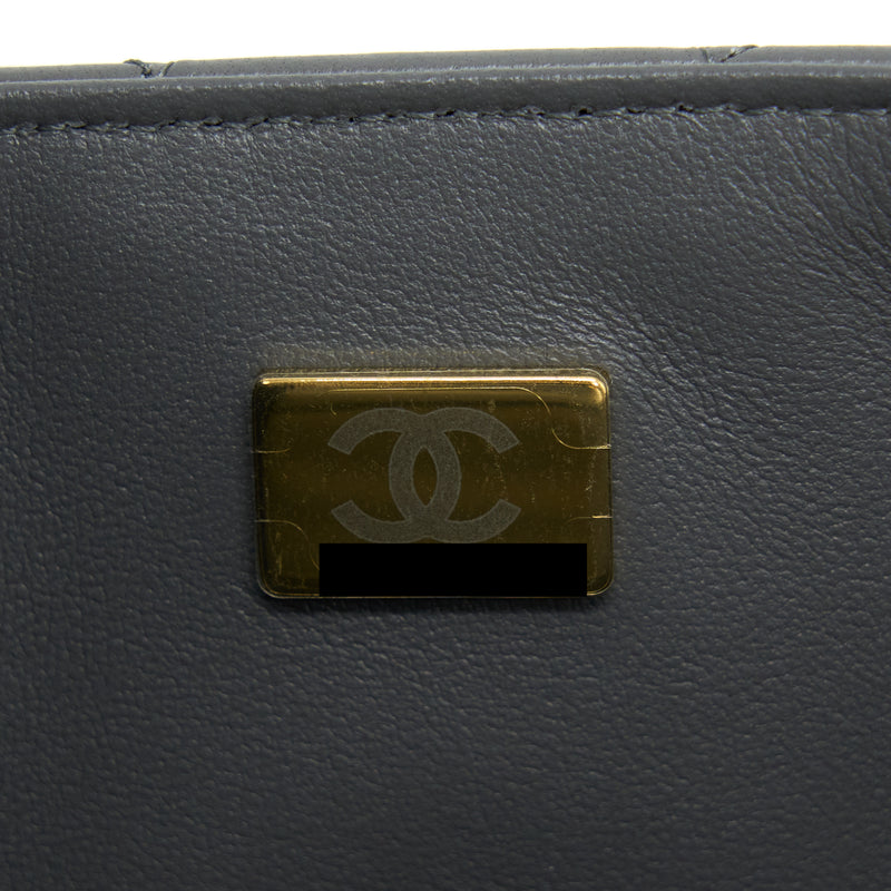 Chanel 22A Mini Rectangular Flap Bag Lambskin Grey LGHW (Microchip)