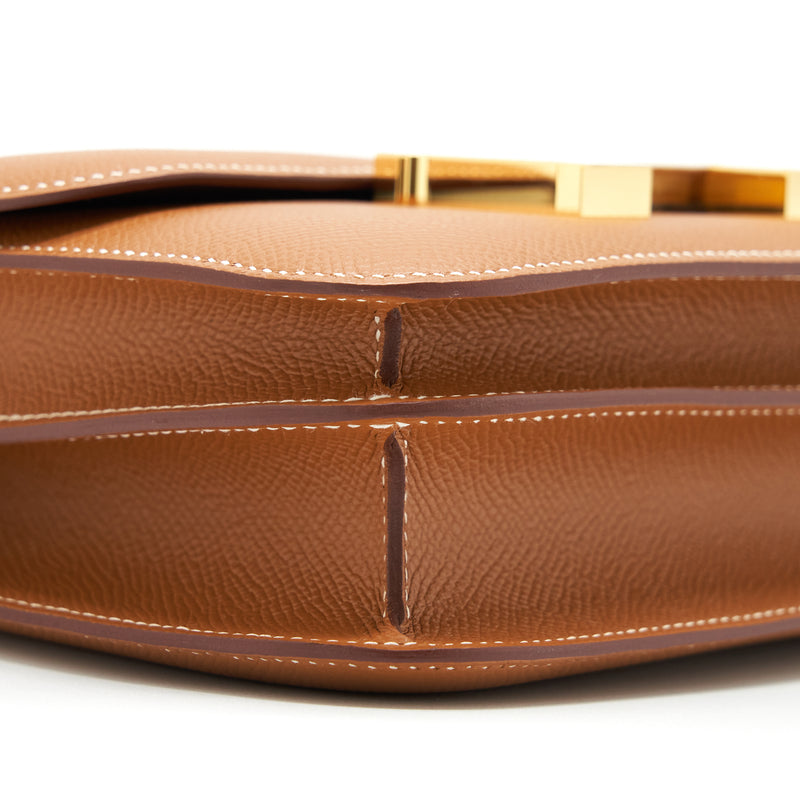 Hermes Mini Constance Epsom Gold GHW Stamp Z