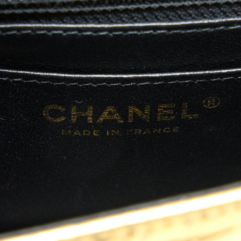 Chanel Mini Rectangular Flap Bag Croc Embossed Calfskin Gold GHW