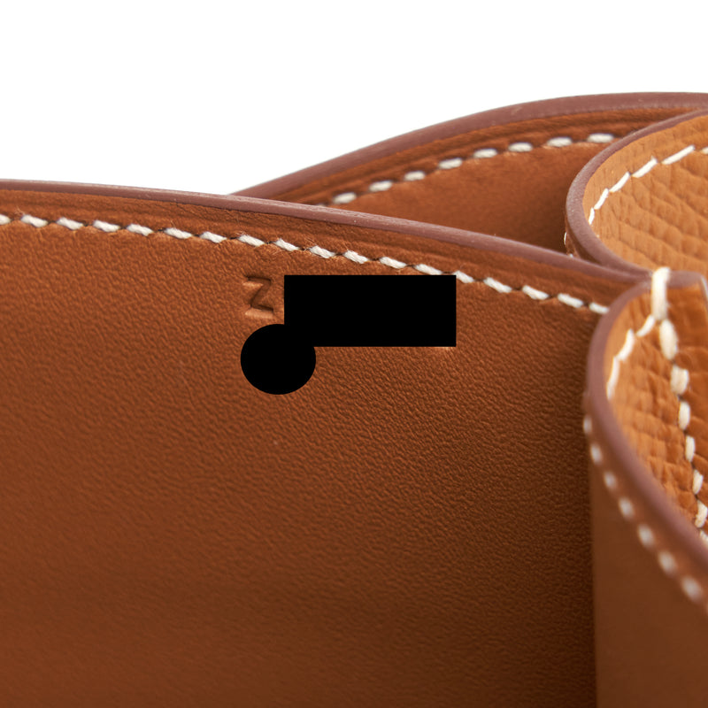 Hermes Mini Constance Epsom Gold GHW Stamp Z