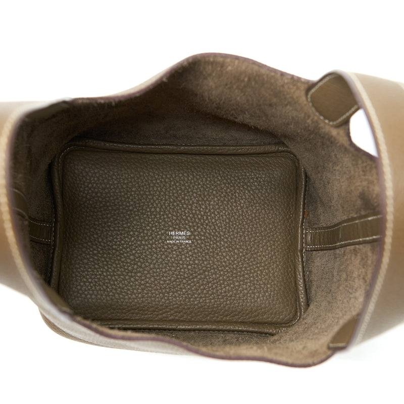 Hermes Picotin 18 Lock Bag Clemence Etoupe SHW Stamp C