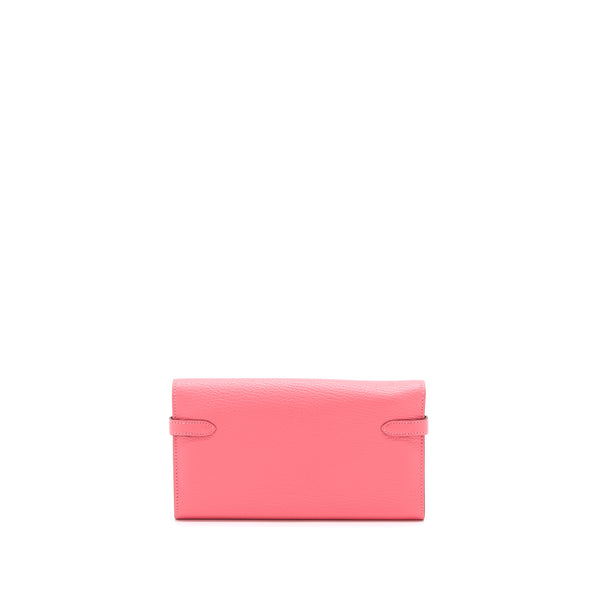 Hermes Kelly Long Wallet Chevre Mysore Pink SHW Stamp A